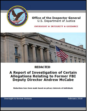 McCabe OIG Report Cover